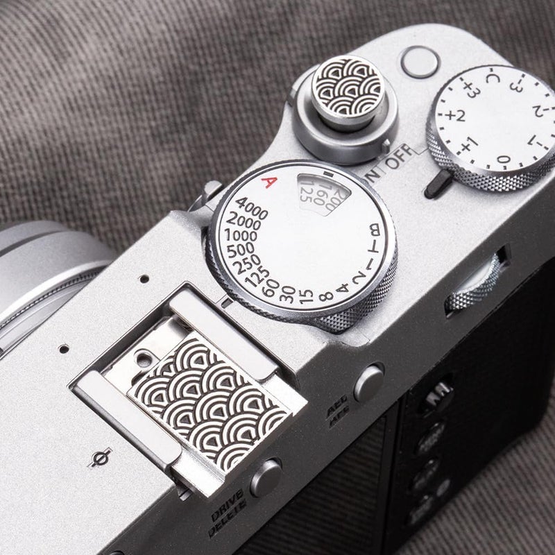 DBZZ Suitable for Fuji XPRO3/xpro2/xpro1/xa7/xa5/xe3/xe4/xt30/xt4/xt5 Nikon zf/zfc Shutter Button Retro Wave hot Shoe Cover and Shutter Button (Spray Shutter Button and hot Shoe Cover) - Image 2